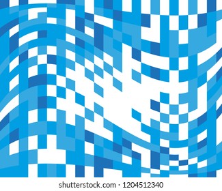 Abstract geometric pattern with blue squares. Design element for web banners, posters, cards, wallpapers, backdrops, panels Black and white color Vector illustration