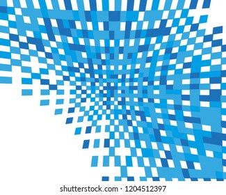 Abstract geometric pattern with blue squares. Design element for web banners, posters, cards, wallpapers, backdrops, panels Black and white color Vector illustration