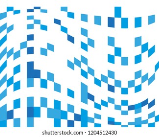 Abstract geometric pattern with blue squares. Design element for web banners, posters, cards, wallpapers, backdrops, panels Black and white color Vector illustration