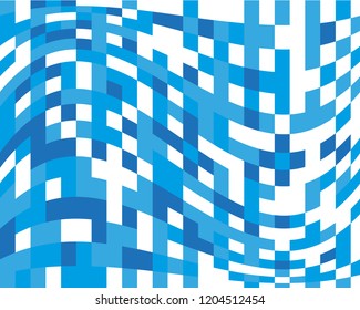 Abstract geometric pattern with blue squares. Design element for web banners, posters, cards, wallpapers, backdrops, panels Black and white color Vector illustration