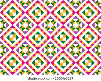 Abstract geometric pattern bright colorful abstract background. Simple colors - easy to recolor. Seamless vector pattern. Floor ceramic tiles.