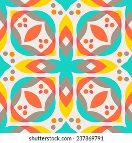 Abstract geometric pattern in bright colors. Seamless background. Vector illustration.