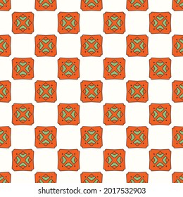 Abstract geometric pattern bright orange square Vector illustration