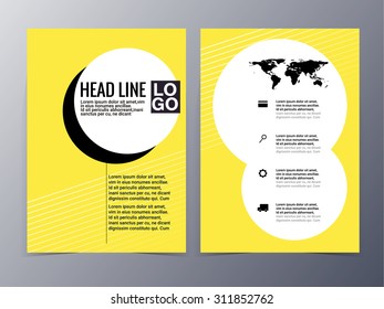 abstract  geometric pattern brochure design template vector tri-fold for use as company annual report, poster,flyer