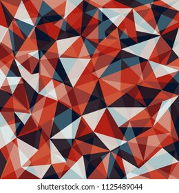 Abstract geometric pattern. Brown, blue, white and orange triangles background. Vector illustration eps 10.