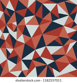 Abstract geometric pattern. Brown, blue and white triangles background