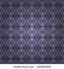 Abstract geometric pattern. Brown, blue and violet background. Seamless geometric pattern. Colorful texture. Vector seamless pattern. Geometric background with rhombus, dots and nodes.