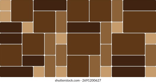 Abstraktes geometrisches Muster in braunen Tönen mit abgerundeten Kanten Design