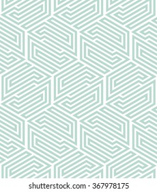 Abstract geometric pattern by lines, hexagons. A seamless vector background. Blue and white ornament