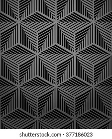 Abstract geometric pattern by lines and stripes. A seamless vector background. Black and gray texture.