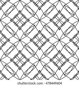 Abstract geometric pattern by lines, rhombuses. A seamless vector background. White and gray texture