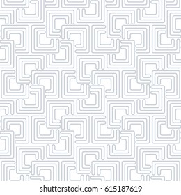 Abstract geometric pattern by lines, squares . A seamless vector background. Gray and white texture.
