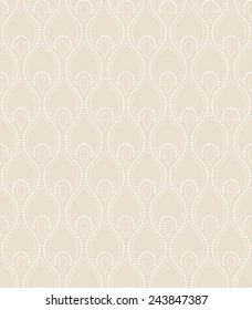 Abstract geometric pattern by the points. A seamless vector background. Beige and white texture.