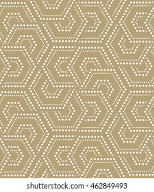 Abstract geometric pattern by the points, hexagons. A seamless vector background. Graphic modern pattern.
