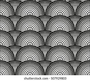 Abstract geometric pattern by the points, circles. A seamless vector background. 