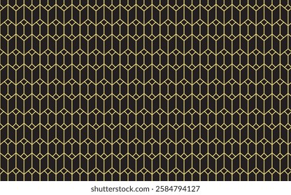 Abstract geometric pattern by triangles, rhombuses. A seamless vector background. White and gold texture. Graphic modern pattern.