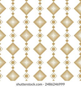 Abstract geometric pattern with chain, stripes, lines. Seamless vector background. White and gold ornament. Modern reticulated graphic design.