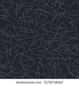 Abstract geometric pattern. Chaotic lines random geometry seamless texture. Grey vector textile print design.