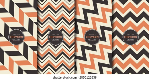 Abstract geometric pattern with chevron, Herringbone combination set. Horizontal zigzag stripes wallpaper. Brochure cover template vintage color collection for fabric and wrapping paper. 