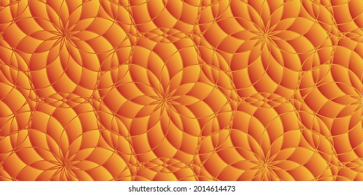  Abstract geometric pattern circle floral design. Colorful orange background for invitation, carpet,wallpaper,clothing,wrapping,batik,fabric. Vector illustration.Eps10
