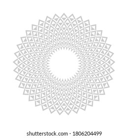 Abstract geometric pattern in circle shape as decorative round design element. Vector art.