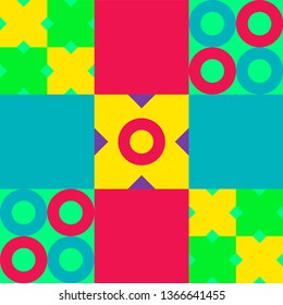 Abstract geometric pattern. Circle and square ornamental background.