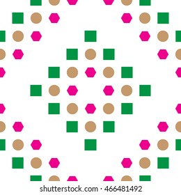 Abstract geometric Pattern with circle, square, and hexagon shapes .Mesh Seamless texture for your design.illustration can be used for background.