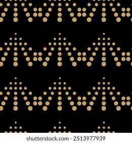 Patrón geométrico Abstractas con círculos, cruces, rayas, líneas. Fondo de Vector sin fisuras. Adorno negro y dorado. Diseño gráfico reticulado moderno.