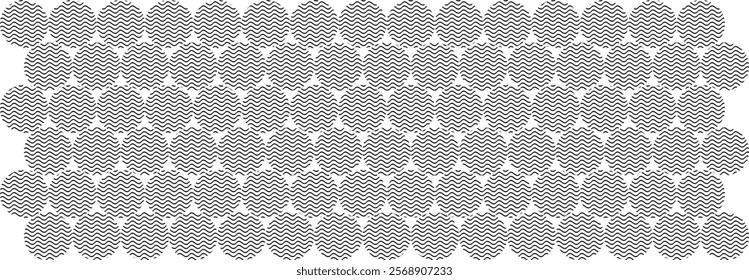 Abstract Geometric pattern, circles and lines, Illustration, vector, alternating, overlapping, orderly arrangement, background, black and white, banner, website, template, dark.