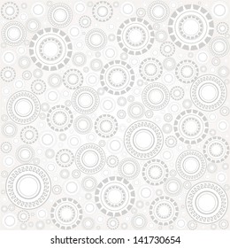 Abstract geometric pattern of circles. A seamless vector background. Gray and white texture.