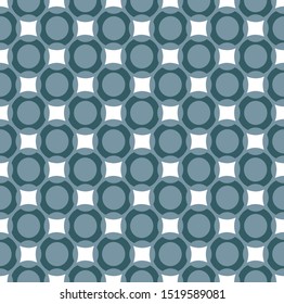 Abstract geometric pattern with circles . Seamless vector background in blue and grey colors. Circular modern texture. For web, backdrop, wallpaper, fabric, tile, print, wrapping paper.