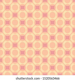 Abstract geometric pattern with circles . Seamless vector background in orange and pink colors. Circular modern texture. For web, backdrop, wallpaper, fabric, tile, print, wrapping paper.