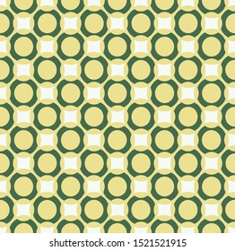 Abstract geometric pattern with circles . Seamless vector background in  geen yellow colors. Circular modern texture. For web, backdrop, wallpaper, fabric, tile, print, wrapping paper.