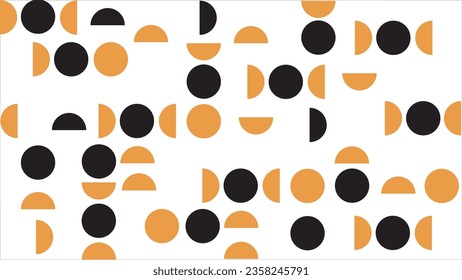 Abstract geometric pattern with circles and semicircles vector background