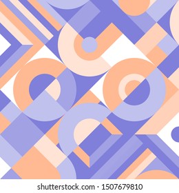 Abstract geometric pattern with circles and squares, round shapes composition. Graphic vcector background.