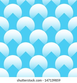 Abstract geometric pattern of circles of white and blue squares