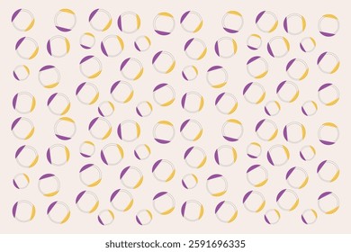 Abstract Geometric Pattern with Circular Elements in Purple and Yellow – Modern Minimalist Design"