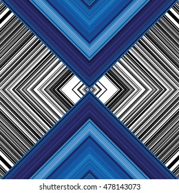 Abstract geometric pattern in cold color tones. Ornate colorful background. Square illustration for card, fashion textile, bad linen, rug and cover. Knitting Mandala. Classic mosaic design. 