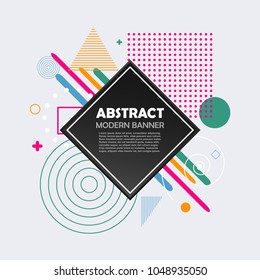 Patrón geométrico abstracto con formas de color. Moderno fondo de moda para banner de diseño, folleto de negocios, portada, afiche y tarjeta. Ilustración vectorial.