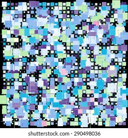 Abstract geometric pattern of colored pixels