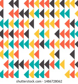 Abstract geometric pattern with colored triangles. Can be used as poster, banner, border, background, Wallpaper, card, print and etc. Eps10 vector.