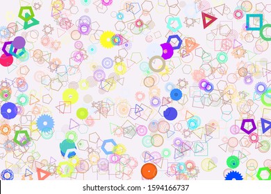 Abstract geometric pattern, colorful & artistic shapes for graphic design, catalog, illustration, graphic resources or background. Vector artwork.