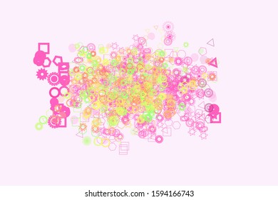 Abstract geometric pattern, colorful & artistic shapes for graphic design, catalog, illustration, graphic resources or background. Vector artwork.