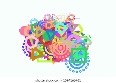 Abstract geometric pattern, colorful & artistic shapes for graphic design, catalog, illustration, graphic resources or background. Vector artwork.