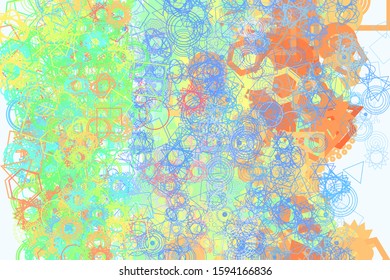 Abstract geometric pattern, colorful & artistic shapes for graphic design, catalog, illustration, graphic resources or background. Vector artwork.
