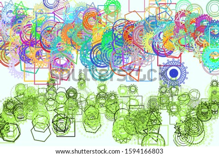 Abstract geometric pattern, colorful & artistic shapes for graphic design, catalog, illustration, graphic resources or background. Vector artwork.