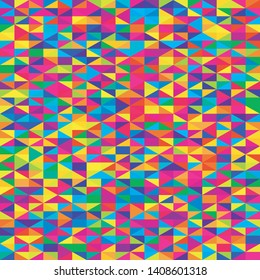Abstract geometric pattern. Colorful background. Messy, chaotic, unpredictable design. Triangles, rhombuses, polygons. Mottled texture