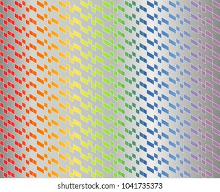 Abstract geometric pattern in colorful rainbow gradient with thin white lines on metallic gray color. Vector illustration. Use as background, backdrop, montage, or texture on website or graphic design