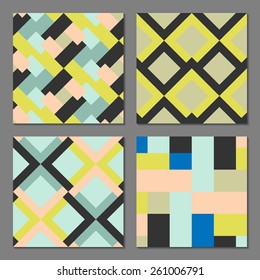 Abstract geometric pattern. Colorful retro seamless wallpaper. Vector illustration. Fantasy background with geometric shapes.