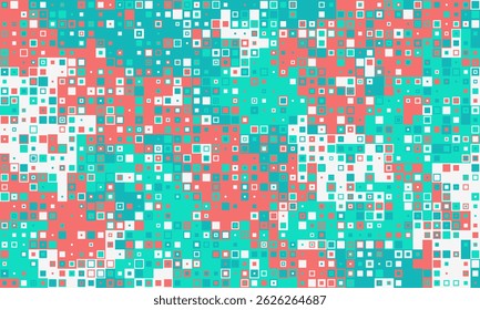 Padrão geométrico abstrato de quadrados coloridos.  Perfeito para fundos, design de site ou apresentações modernas. Representa dados, tecnologia ou conectividade.